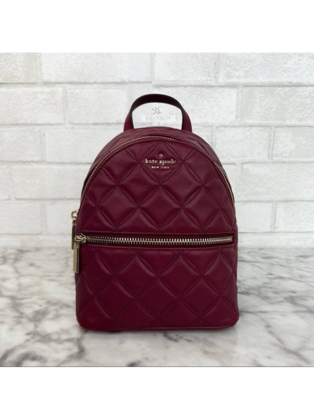 Kate Spade Natalia Burgundy Mini Convertible Leather Backpack